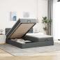 Preview: ARDEBO.de - Ottoman-Bett mit Matratzen Dunkelgrau 160x200 cm Stoff