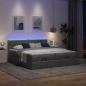 Preview: Ottoman-Bett mit Matratzen Dunkelgrau 160x200 cm Stoff