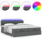 Preview: Ottoman-Bett mit Matratzen Dunkelgrau 160x200 cm Stoff