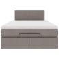 Preview: Ottoman-Bett mit Matratze Taupe 120x200 cm Stoff