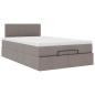 Preview: ARDEBO.de - Ottoman-Bett mit Matratze Taupe 120x190 cm Stoff
