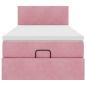 Preview: Ottoman-Bett mit Matratze Rosa 100x200 cm Samt
