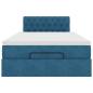 Preview: Ottoman-Bett mit Matratze Dunkelblau 120x200 cm Samt