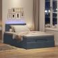Preview: Ottoman-Bett mit Matratze Dunkelgrau 120x190 cm Samt