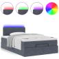 Preview: Ottoman-Bett mit Matratze Dunkelgrau 120x190 cm Samt