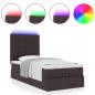 Preview: Ottoman-Bett mit Matratze Dunkelbraun 90x200 cm Stoff