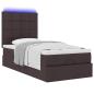 Preview: Ottoman-Bett mit Matratze Dunkelbraun 90x200 cm Stoff