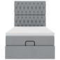 Preview: Ottoman-Bett mit Matratze Hellgrau 90x200 cm Stoff