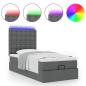 Preview: Ottoman-Bett mit Matratze Dunkelgrau 100x200 cm Stoff