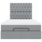 Preview: Ottoman-Bett mit Matratze Hellgrau 120x190 cm Stoff
