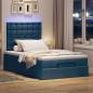 Preview: Ottoman-Bett mit Matratze Blau 120x200 cm Stoff