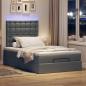 Preview: Ottoman-Bett mit Matratze Dunkelgrau 120x200 cm Stoff