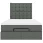 Preview: Ottoman-Bett mit Matratze Dunkelgrau 120x200 cm Stoff