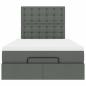 Preview: Ottoman-Bett mit Matratze Dunkelgrau 120x190 cm Stoff