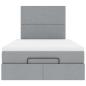 Preview: Ottoman-Bett mit Matratze Hellgrau 120x190 cm Stoff