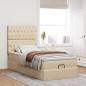 Preview: Ottoman-Bett mit Matratze Creme 90x200 cm Stoff