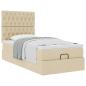 Preview: Ottoman-Bett mit Matratze Creme 90x200 cm Stoff