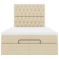 Preview: Ottoman-Bett mit Matratze Creme 120x190 cm Stoff