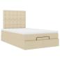 Preview: ARDEBO.de - Ottoman-Bett mit Matratze Creme 120x190 cm Stoff