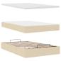 Preview: Ottoman-Bett mit Matratze Creme 120x190 cm Stoff