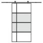 Preview: ARDEBO.de - Schiebetür mit Beschlag 102,5x205 cm Hartglas und Aluminium