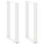 Preview: ARDEBO.de - Couchtischbeine U-Form 2 Stk. Weiß 50x(90-91) cm Stahl