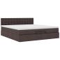 Preview: ARDEBO.de - Ottoman-Bett mit Matratze Dunkelbraun 200x200 cm Stoff