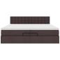 Preview: Ottoman-Bett mit Matratze Dunkelbraun 200x200 cm Stoff