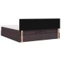 Preview: Ottoman-Bett mit Matratze Dunkelbraun 200x200 cm Stoff