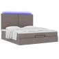 Preview: Ottoman-Bett mit Matratze Taupe 160x200 cm Stoff