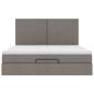Preview: Ottoman-Bett mit Matratze Taupe 160x200 cm Stoff