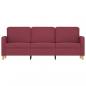 Preview: 3-Sitzer-Sofa Weinrot 180 cm Stoff