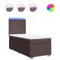 Preview: Boxspringbett mit Matratze Dunkelbraun 90x200 cm Stoff