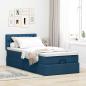 Preview: Ottoman-Bett mit Matratze Blau 100x200 cm Stoff