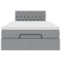 Preview: Ottoman-Bett mit Matratze Hellgrau 120x200 cm Stoff