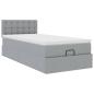 Preview: Ottoman-Bett mit Matratze Hellgrau 100x200 cm Stoff