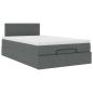 Preview: Ottoman-Bett mit Matratze Dunkelgrau 120x200 cm Stoff