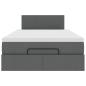 Preview: Ottoman-Bett mit Matratze Dunkelgrau 120x200 cm Stoff
