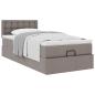 Preview: Ottoman-Bett mit Matratze Taupe 90x190 cm Stoff