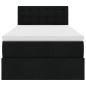 Preview: Ottoman-Bett mit Matratze Schwarz 100x200 cm Stoff