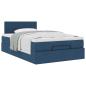 Preview: Ottoman-Bett mit Matratze Blau 120x190 cm Stoff