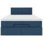 Preview: Ottoman-Bett mit Matratze Blau 120x190 cm Stoff