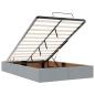 Preview: Ottoman-Bett mit Matratze Hellgrau 120x190 cm Stoff