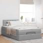 Preview: Ottoman-Bett mit Matratze Hellgrau 120x190 cm Stoff