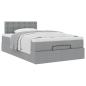 Preview: Ottoman-Bett mit Matratze Hellgrau 120x190 cm Stoff
