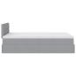 Preview: Ottoman-Bett mit Matratze Hellgrau 120x190 cm Stoff