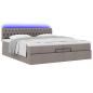 Preview: Ottoman-Bett mit Matratzen Taupe 200x200 cm Stoff