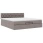 Preview: Ottoman-Bett mit Matratzen Taupe 200x200 cm Stoff