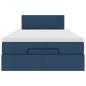 Preview: Ottoman-Bett mit Matratze Blau 120x190 cm Stoff