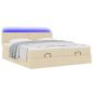 Preview: Ottoman-Bett mit Matratzen Creme 160x200 cm Stoff